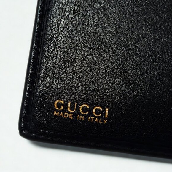 Gucci Black Leather Wallet with Bamboo Bit – Cleaned & Conditioned – Vintage - Picture 2 of 7